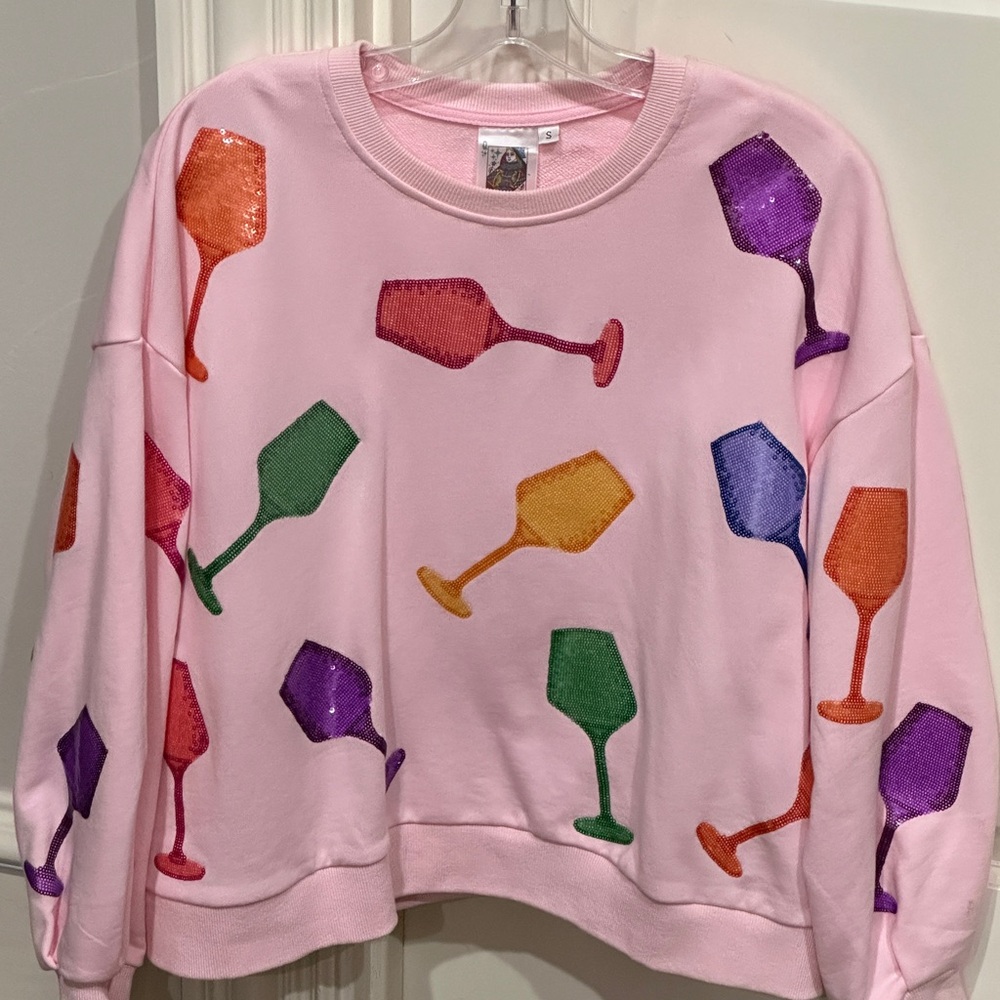 Colorful Wine Glass Pattern Sweater